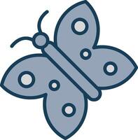 Butterfly Line Filled Grey Icon vector