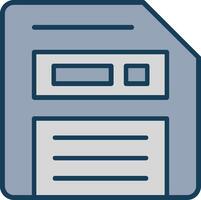 Floppy Disk Line Filled Grey Icon vector