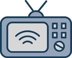 Television Line Filled Grey Icon vector