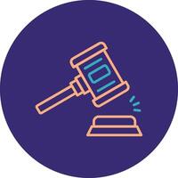 Auction Line Two Color Circle Icon vector