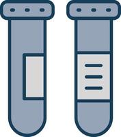 Test Tubes Line Filled Grey Icon vector