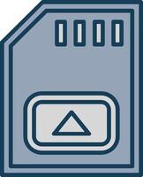 Memory Card Line Filled Grey Icon vector