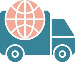 Worldwide Delivery Glyph Two Color Icon vector