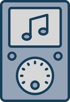 música jugador línea lleno gris icono vector