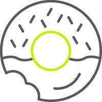 donut line icono de dos colores vector