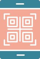 código qr glifo icono de dos colores vector