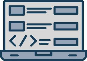 Coding Line Filled Grey Icon vector