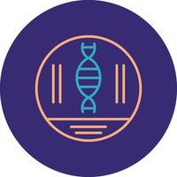 Dna Strand Line Two Color Circle Icon vector
