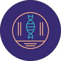 Dna Strand Line Two Color Circle Icon vector