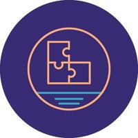 Puzzle Line Two Color Circle Icon vector