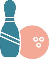 Bowling Glyph Two Color Icon vector