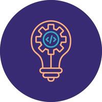 Idea Line Two Color Circle Icon vector