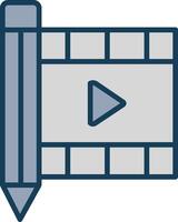 Film Editing Line Filled Grey Icon vector