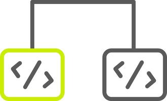 línea de desarrollo de software icono de dos colores vector