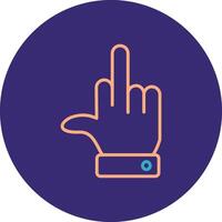 Middle Finger Line Two Color Circle Icon vector