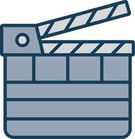 Clapperboard Line Filled Grey Icon vector