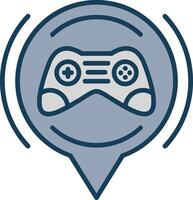 Gamer Line Filled Grey Icon vector