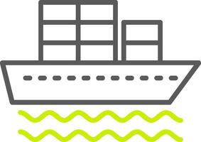 Container Ship Line Two Color Icon vector