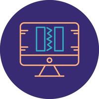 Broken Code Line Two Color Circle Icon vector