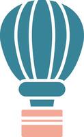 Hot Air Balloon Glyph Two Color Icon vector