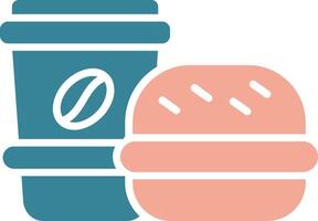 Burger Glyph Two Color Icon vector