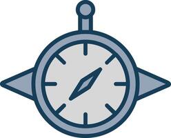 Compass Line Filled Grey Icon vector