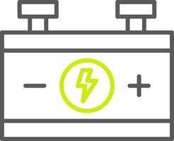 Car Battery Line Two Color Icon vector