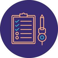 Check List Line Two Color Circle Icon vector