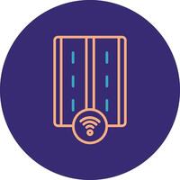 Motorway Line Two Color Circle Icon vector