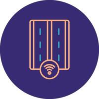 Motorway Line Two Color Circle Icon vector