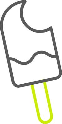 Ice Cream Bite Line Two Color Icon