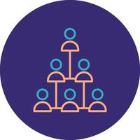 Hierarchical Structure Line Two Color Circle Icon vector