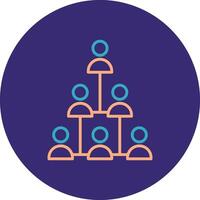 Hierarchical Structure Line Two Color Circle Icon vector