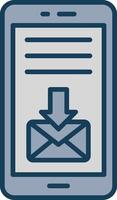 correo línea lleno gris icono vector