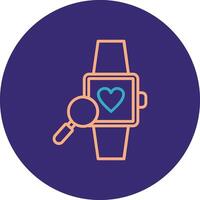 Wristwatch Line Two Color Circle Icon vector