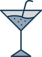 martini línea lleno gris icono vector