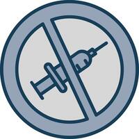 No Needle Line Filled Grey Icon vector