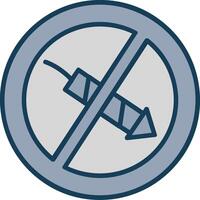 No Firework Line Filled Grey Icon vector