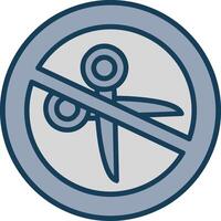 No Scissors Line Filled Grey Icon vector