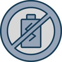 No Battery Line Filled Grey Icon vector