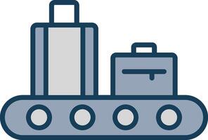 Conveyor Line Filled Grey Icon vector