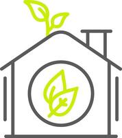 Green House Line Two Color Icon vector