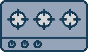 Hob Line Filled Grey Icon vector