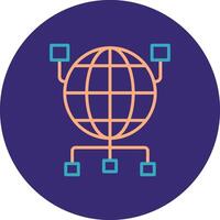 Global Organization Line Two Color Circle Icon vector