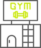 gimnasio línea dos color icono vector