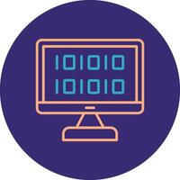 Algorithm Line Two Color Circle Icon vector