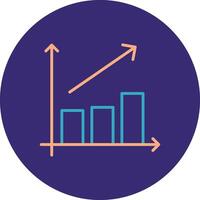 Growth Line Two Color Circle Icon vector