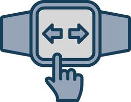 Touchscreen Line Filled Grey Icon vector