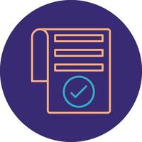 Checklist Line Two Color Circle Icon vector