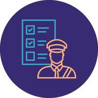 Customs Clearance Line Two Color Circle Icon vector